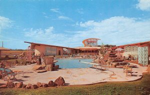 PONDEROSA INN Burley, Idaho Roadside Motel Swimming Pool c1960s Vintage Postcard