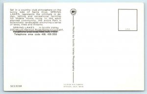 SCOTTS VALLEY, California CA ~ SPRING LAKES Mobile Home Park c1970s  Postcard