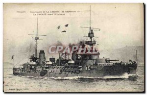 Old Postcard Boat Catastrophe of Freedom Toulon before & # 39explosion