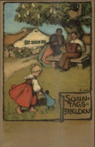 Arts & Crafts Mother Father Daughter Plays w/ Doll Sunday Day Week Series?