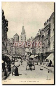 Old Postcard Lisieux The main street