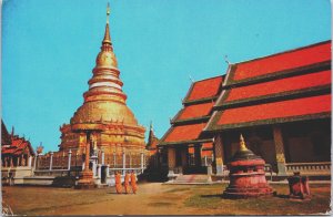 Thailand Lamphun Wat Phra That Haripunchai Lampoon Temple Vintage Postcard C206