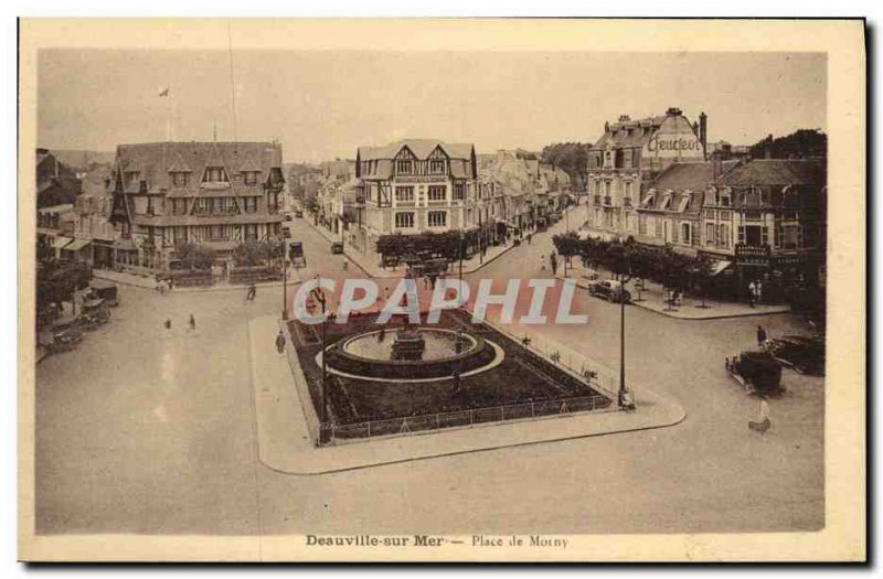 Old Postcard Sea Deauville Place Morny Peugeot Advertisement