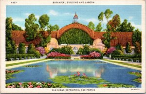 Postcard CA San Diego Exposition - Botanical Building and Lagoon