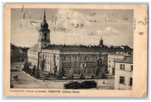 c1930's Royal Castle Varsovie Chateau Royal Warsaw Poland Vintage Postcard