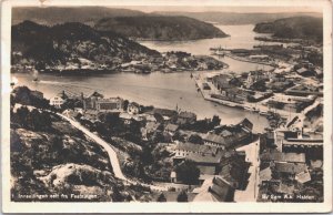 Norway Innseilingen sett fra Festningen Vintage RPPC 09.38