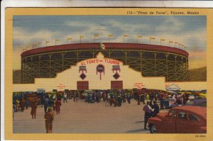 P1910, 1953 plaza de toros tijuana mexico old car many people stadium used