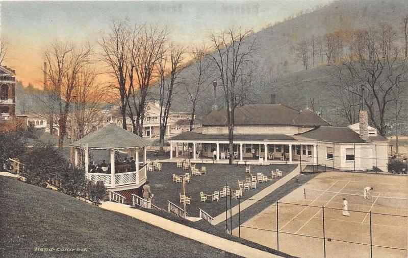 F4/ Hot Springs Virginia Postcard c1910 Golf Club Tea Garden Tennis Court