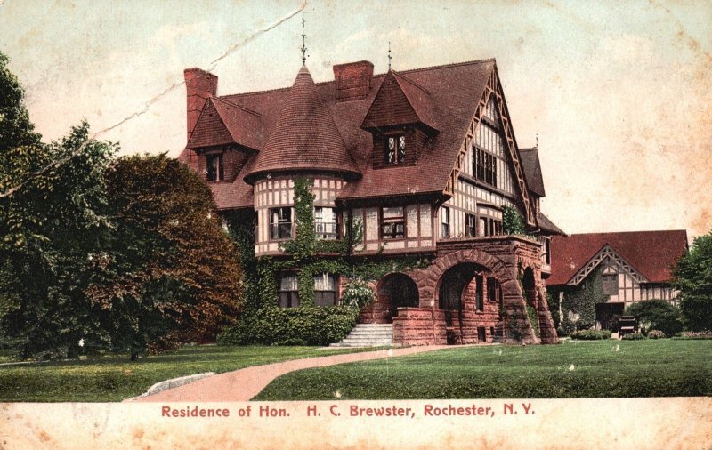 Vintage Postcard Residence of Hon. H. C. Brewster House Rochester New York NY
