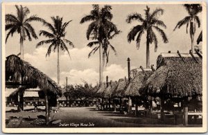 Indian Village Musa Isle Miami River Attraction Miami Florida Antique Postcard