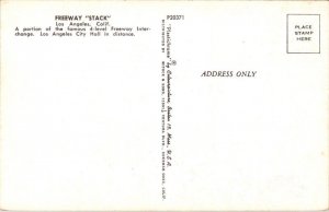 Freeway Stack Los Angeles California CA City Hall Freeway Postcard UNP VTG