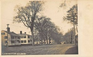 Lexington MA Lexington Elms Houses Dirt Street Real Photo Postcard