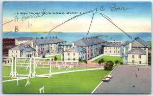 Postcard - U. S. Naval Training Station Barracks - Newport, Rhode Island