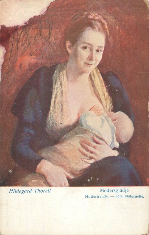 Fine art postcard Hildegard Thorell - Mother's joy