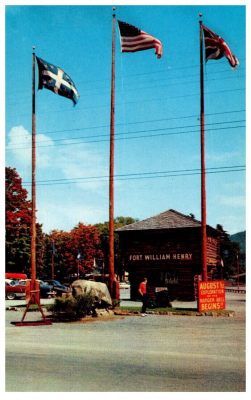 New York   Fort William Henry French, American, British Flags