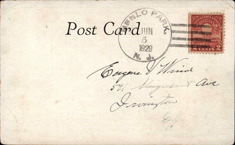 Menlo Park NJ Thomas Edison Memorial Multi View 1920s Postcard