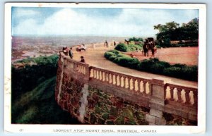 Lookout atop Mount Royal MONTREAL CANADA Postcard