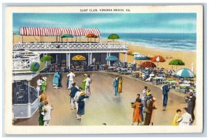 Virginia Beach Virginia VA Postcard Bird's Eye View Of Surf Club c1940's Vintage