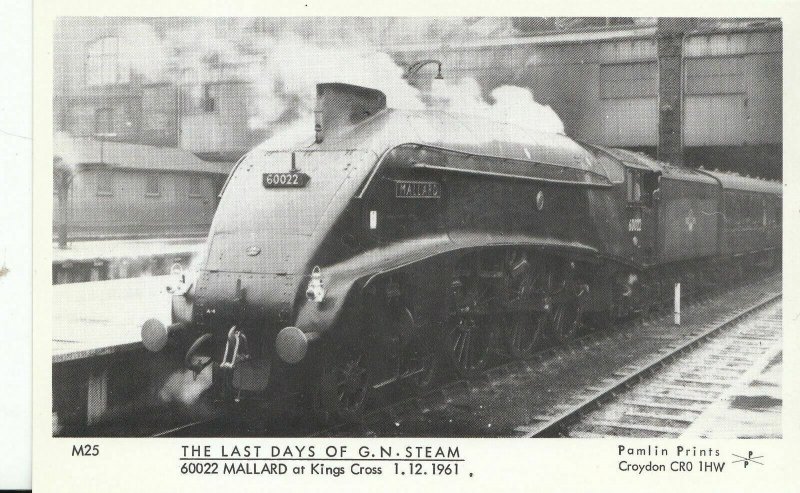 Railway Postcard - Trains - The Last Days of G.N. Steam - Mallard - 1961 - V2221