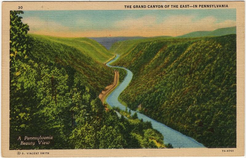 1937 Wellsboro PA Grand Canyon The East Pennsylvania Gorge Pine Creek Postcard