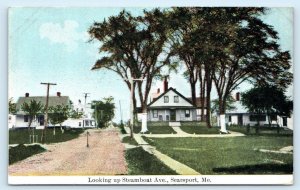SEARSPORT, Maine ME ~ Street Scene STEAMBOAT AVENUE 1912 Waldo County Postcard