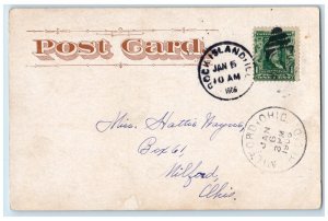 1906 Post Office Building Dirt Road Carriage Rock Island Illinois IL Postcard 