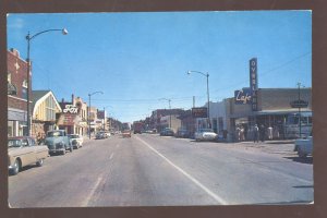 SIDNEY NEBRASKA DOWNTOWN STREET SCENE 1950's CARS VINTAGE POSTCARD