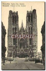 Old Postcard Brussels Eglise Ste Gudule
