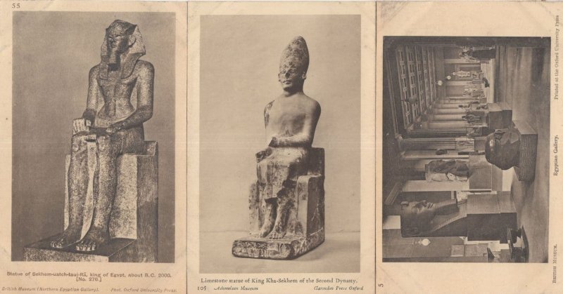 Limehouse Statue Of King Kha Sekhem 3x Old Egyptian Postcard s