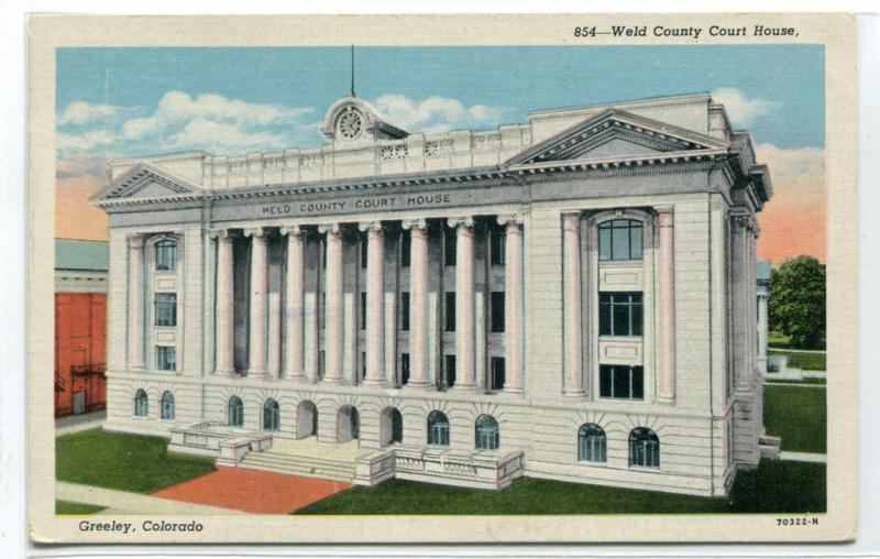 Weld County Court House Greeley Colorado 1947 postcard