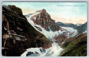 Horseshoe Glacier Laggan Alberta 1911 Postcard West Brook ON Split Circle Cancel