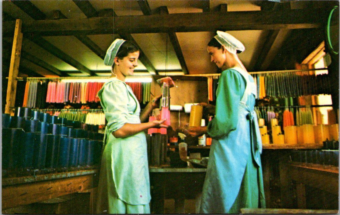 Pennsylvania Amish Country Amish Girls Making Candles At Old Candle