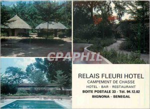 Postcard Modern Bignona Senegal Relais Fleuri Hotel Hunting Camp Hotel Bar Re...