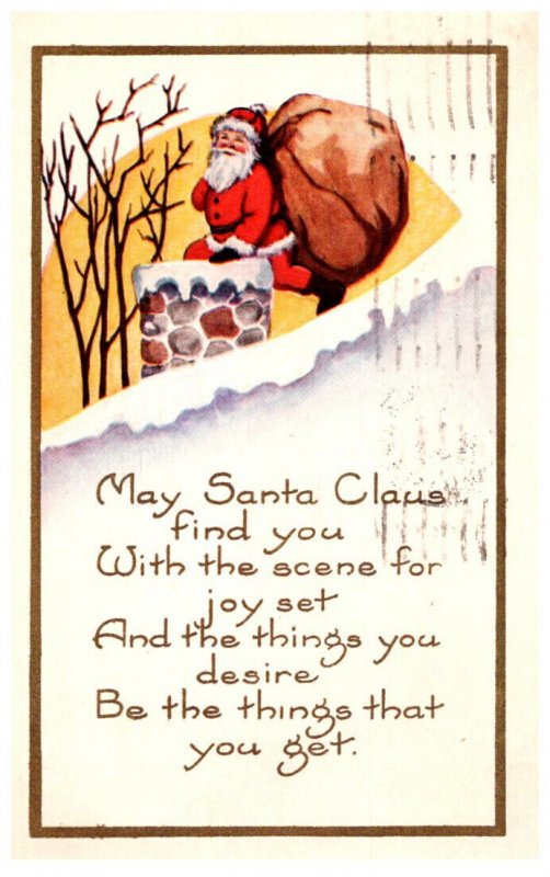 Santa Claus ,  entering  Chimmney