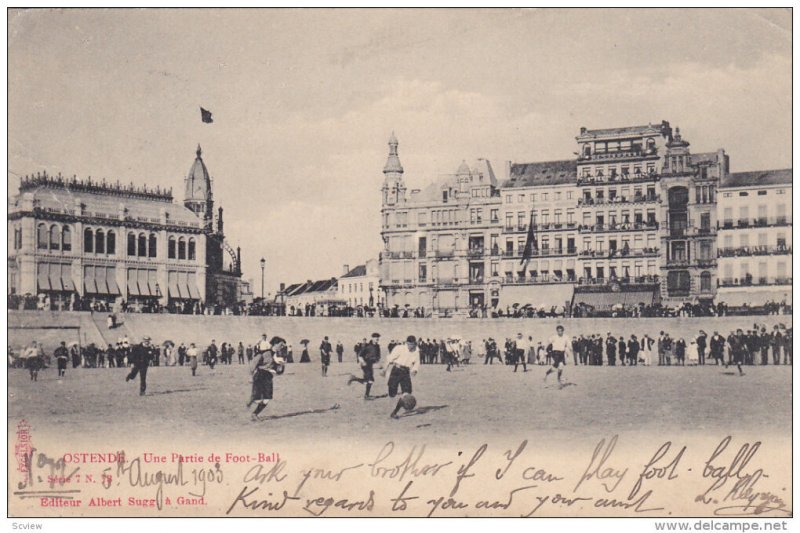 OSTENDE, West Flanders, Belgium, PU-1919; Une Partie De Foot Ball