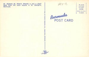 Hoistoric St. Peter's Church St. George's Bermuda Postcard