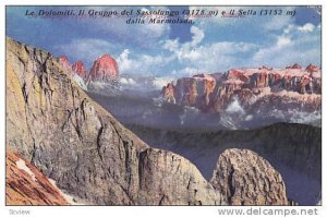 Le Dolomiti, II Gruppo del Sassolungo e il Sella dalla Marmolada, Trento, Tre...