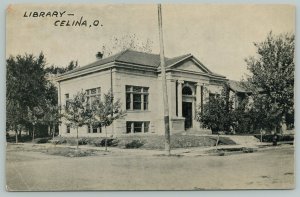 Celina Ohio~City Library~c1910 Postcard