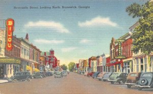 BRUNSWICK, GA Georgia  NEWCASTLE STREET SCENE  Bijou~Universal Laundry  Postcard