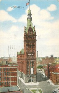 Milwaukee, Wisconsin City Hall, Linen Postmarked 1953