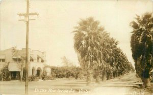 Mission Studios Texas Southwest Building Palms Rio Grande RPPC Postcard 10459