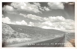 RPPC U.S. 40 LOVELOCK TO WINNEMUCCA NEVADA REAL PHOTO POSTCARD (1950s)