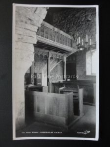 Yorkshire HUBBERHOLME Church ROOD SCREEN - Old RP Postcard by Walter Scott 12010