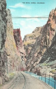 Vintage Postcard The Royal Gorge Highest Suspension Automobile Bridge Colorado