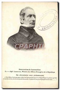 Old Postcard Lamartine Foreign Minister