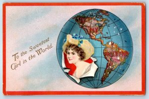 Valentine Pretty Woman To The Sweetest Girl In The World Love Tribute Postcard