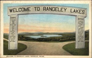 RANGELEY LAKES MAINE ME Welcome Arch Vintage Postcard