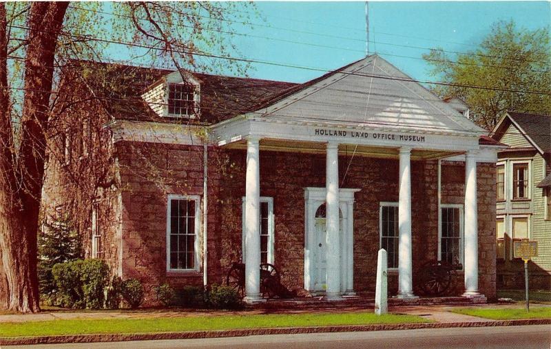 Batavia New York~Holland Land Office Museum~Cannons @ Doorway~1960s Postcard