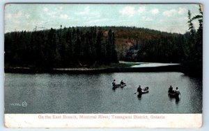 East Branch Montreal River Temagami District Ontario Canada 1907 Postcard