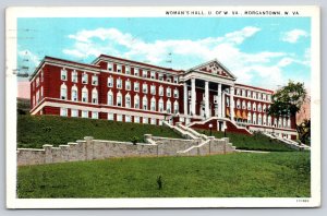 Morgantown West Virginia~State University~Womans Hall~Portico~1934 Postcard